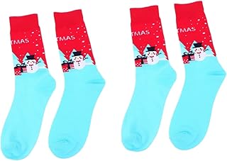 Amosfun Meias De Papai Noel 2 Pares De Meias Para Chinelo De Inverno Meias Calcetines De Para Niños Meias De Noel Meias De Boneco De Neve Meias De Veado Homem Meias