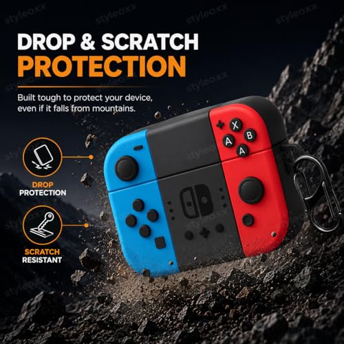 Image of Anvique Silicone Case Cover for Oneplus Nord Buds 4 Pro, Scratch Resistance, Shock Absorption, with Premium Carabiner (Gamepad Cartoon S)