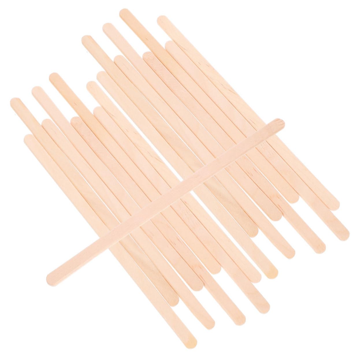 JECOMPRIS 500pcs Wooden Stirrers Hot Dog Sticks Disposable Beverage Mixers Paper Wrapped Natural Wood for Home Restaurant