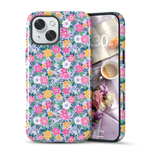 Turenature Compatible with iPhone 15 Case Cute Floral Print-Style-10 - image 1
