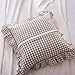 Mywinlle Taupe Plaid Ruffle Decorative Throw Pillow Covers for Couch 20
