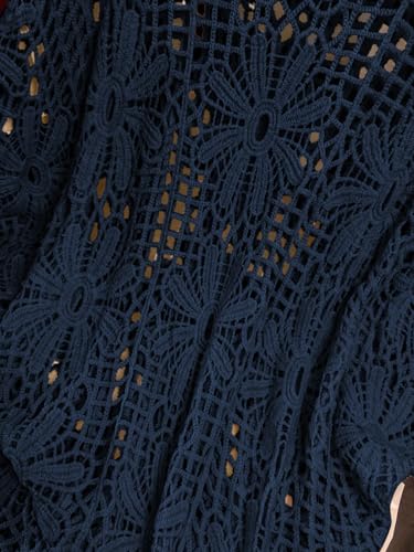 Image of MakeMeChic Women's Plus Size Crochet Tops Boho Beach Cover Ups | Summer, Vacation, Crochet Sweater, Swimsuit Coverups