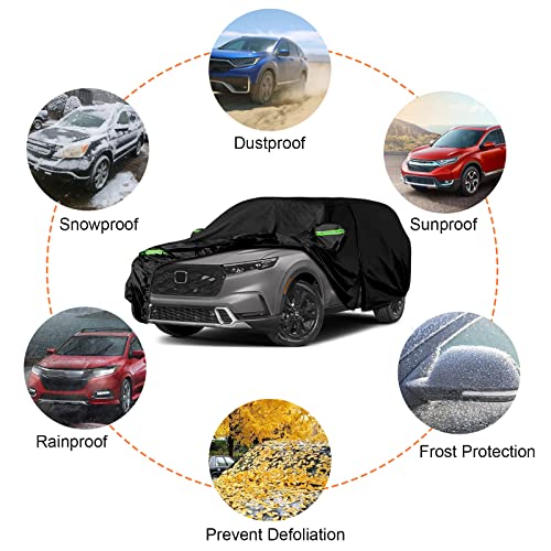 Image of Waterproof Car Cover Replace for 2002-2025 Honda CR-V, 6 Layers All Weather Custom-fit Car Cover with Zipper Door & Windproof Strap for Snow Rain Dust Hail Protection (CR-V)