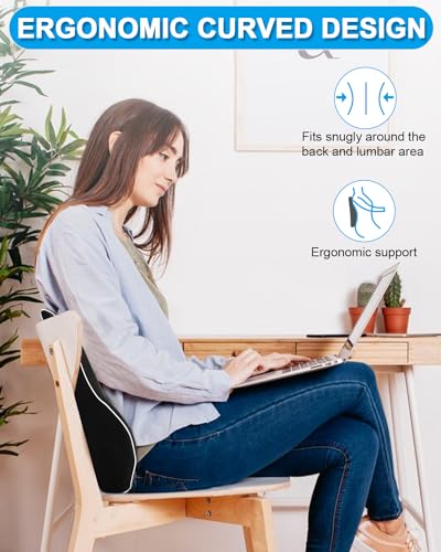 FAOKZE Ergonomisches RückenKissen aus Memory Foam, Memory Foam Rückenkissen für Bürostuhl & Sofa, Rückenkissen Stuhl mit Antistatischem, hautfreundlichem Bezug und für eine Bequeme Sitzhaltung