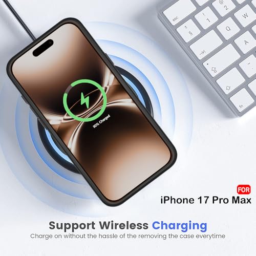 Image of TheGiftKart Ultra-HybridShockproof Back Cover Case for iPhone 17 Pro Max Compatible with MagSafe | Crystal Clear Hard Back Cover for iPhone 17 Pro Max (PC & TPU, Transparent Clear Back, Black Sides)