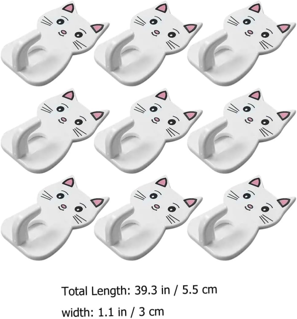 VICASKY 9pcs Cat Wall Hooks Bathroom Storage Hook for Keys and Lanyards