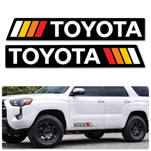 GRITKULTURE Removable Retro TRD Decal Graphic Sticker 2 Pack 11.2inch X 1.7inch Tricolor Vinyl for Universal Year Tacoma and Tundra 4runner Offroad Trucks and SUV with Squeegee and Easy Installation