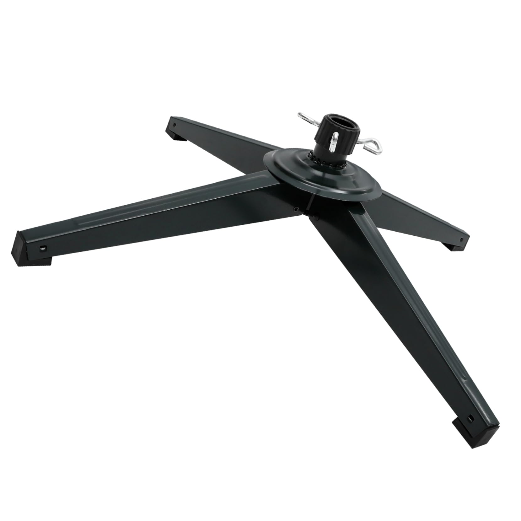 STOBAZA Sturdy Iron Christmas Tree Stand Rolling Tree Base Flat Locking Plate Xmas Riser for Artificial Home Decor Accessory