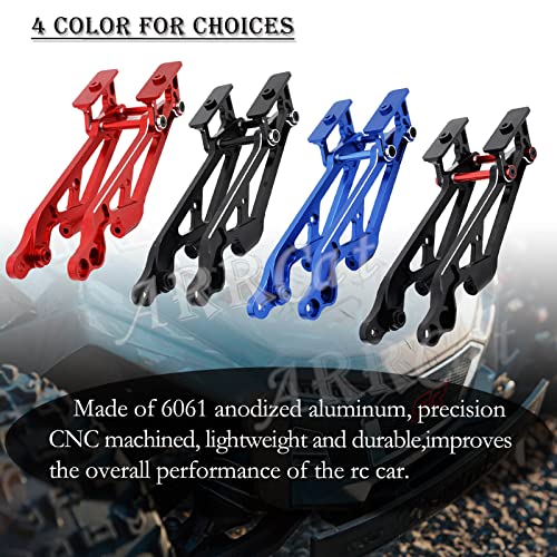 Aluminum Wing Mount Upgrades Part For 1/8 Arrma Typhon 6S Blx,Outcast 6S Blx,Kraton 6S Blx,Notorious 6S Blx,Talion 6S Blx,Arrcat Hops Up Upgrades Part,Replace Ar320347 (Red) #TOP2
