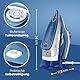 Clatronic® kabelloses Dampfbügeleisen mit Keramiksohle | 2400W | ohne Kabel | Bügeleisen mit Dampf | 350ml Tank | schnelle Aufheizzeit | Steam Iron | Bügeleisen Dampf | DB 3706