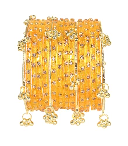 Image of Swara Creations Kashmiri Ghungroo Raindrop Bangles Combo Set | for Women and Girls|Set of 16 Pcs (SKU417)
