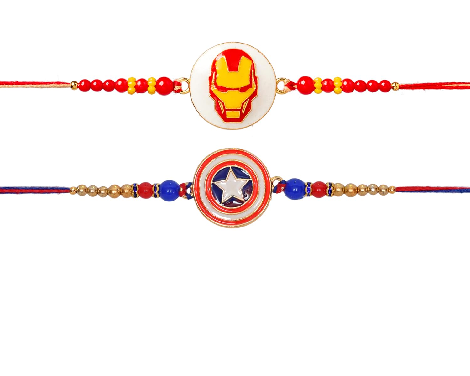 kizzi Rakhi For Kids Set Of 2 Ironman Captain Lil America Superhero Rakhi Kids Rakhi-picture-7