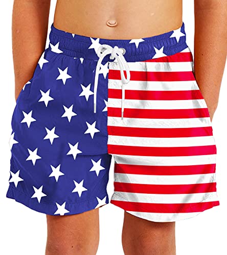 July 4Th Boys Independent Day Shorts Star And Striped American Flag Swim Trunks For Boys 11-12 Years #TOP3