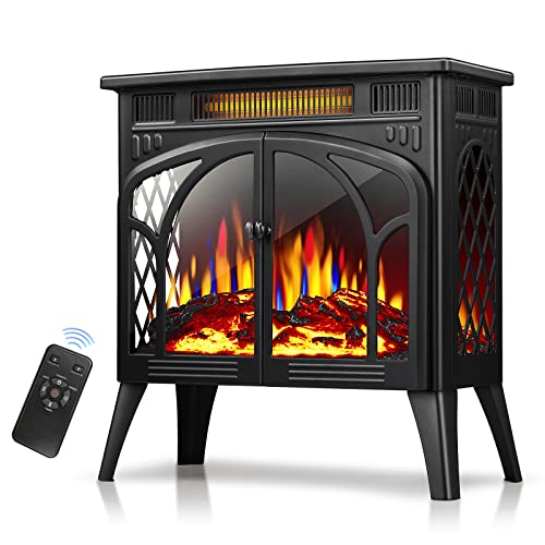 Kismile 3D Infrared Electric Fireplace Stove, Freestanding Fireplace Heater...