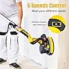 HYCHIKA Levigatrice per Muro, Levigatrice per Muro con Aspiratore, Giraffa per Carteggiare Muri, Smerigliatrice per Muro Cartongesso, Con luce LED, 6 velocità, retrattile e ripiegabile