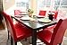 LIFE Home 7 pc Red Leather 6 Person Table and Chairs red Dining Dinette - Red Parson Chair