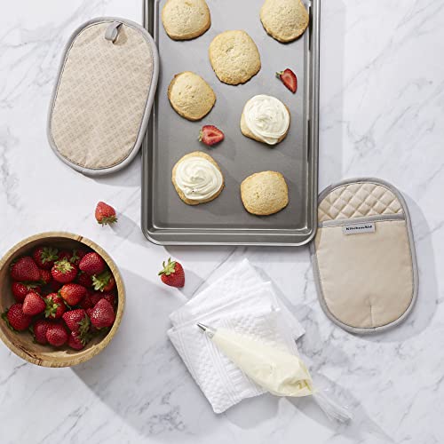 Image of KitchenAid Asteroid Pot Holder 2-Pack Set, Milkshake Tan, 6.5 inchx10 inch