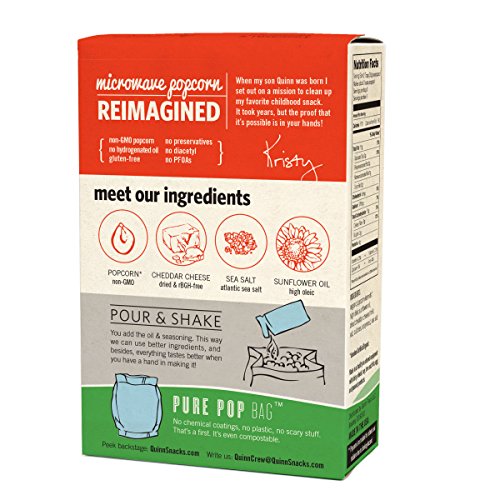 Quinn Snacks Microwave Popcorn - Made With Organic Non-Gmo Corn - White Cheddar, 7 Ounce (Pack Of 3) #TOP1