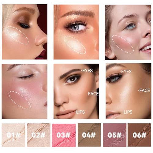 Highlight, Bronze and Blush Contour Stick, Professional Face Shaping & Contouring Stick Makeup, Easy to Apply with Buildable Coverage, Long Lasting & Waterproof (#1,3,4, medium) - Image 7