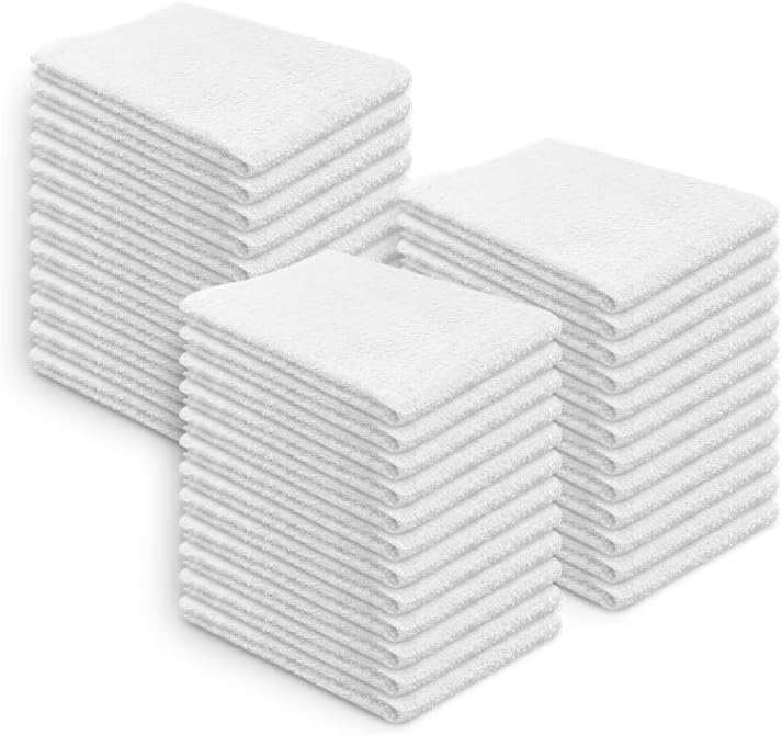 36 Pack Bar Mop Towels 100% Cotton Bar Towels Highly Absorbent Quick Drying Kitchen Towel Terry White 16 x 19 Inches Dish Towel for Kitchen, Home & Restaurant