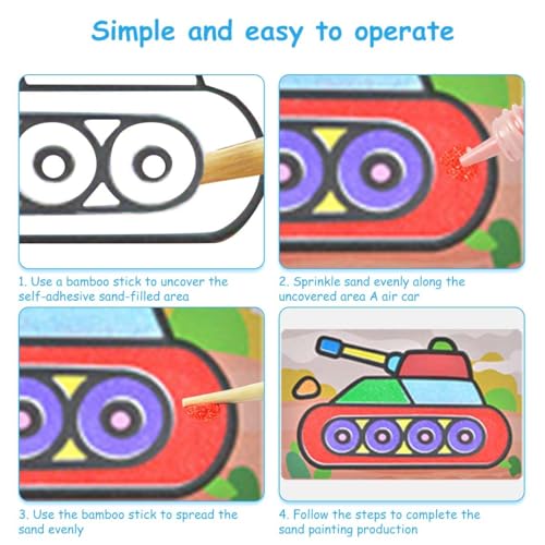 Image of DIY Art & Craft Kits for Boys /Girls 4-8years Old Mess Free No Glue,No Scissors Art Kits, Fun Activity Drawing for Child (SANDART KIT)