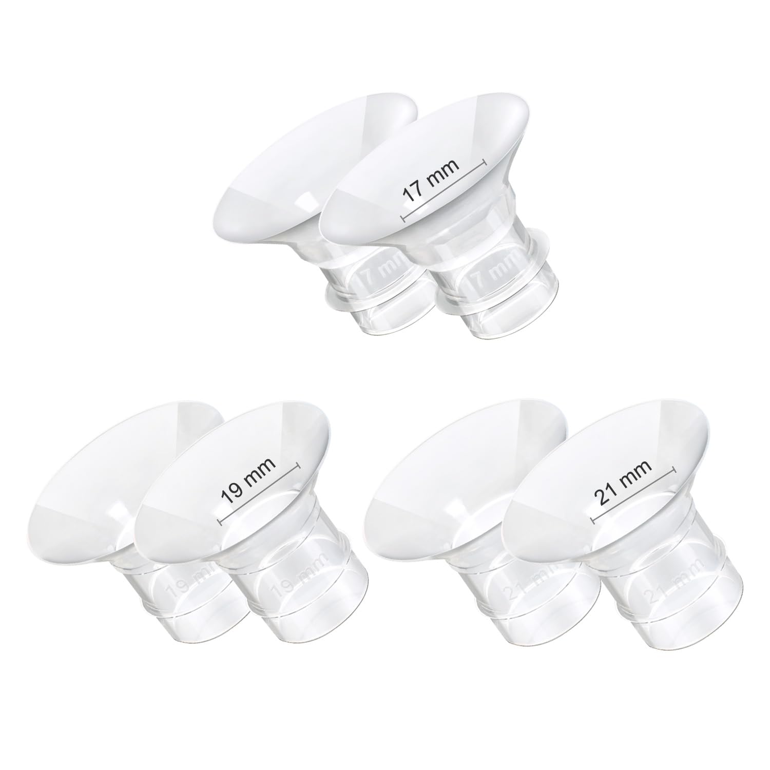 Gowing Flange Inserts 17/19/21mm 6PCS Compatible with 24mm Breast Pump Flange/Shield, Momcozy S12 Pro/S9 Pro/S12/S9, TSRETE/MomMed/Kmaier Breast Pump Replacement Parts/Accessories