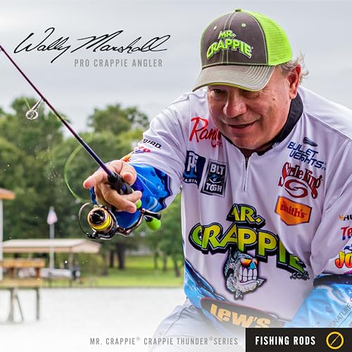 Lew's Crappie Thunder Telescopic Rod, 12-Foot 4-Piece Fishing Rod, Light Power, Fast Action, Premium Fiberglass Blank, EVA Foam Handle, Crappie Thunder Green