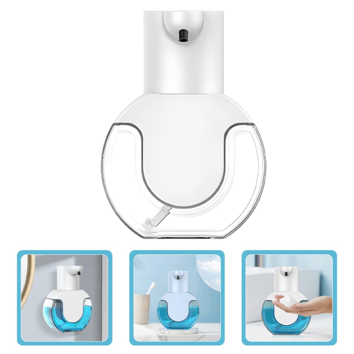 Dispensador Automático de Jabón Espumoso para Manos Sensor, Capacidad 430ml, Material Abs Secado Fácil para Uso en Casa