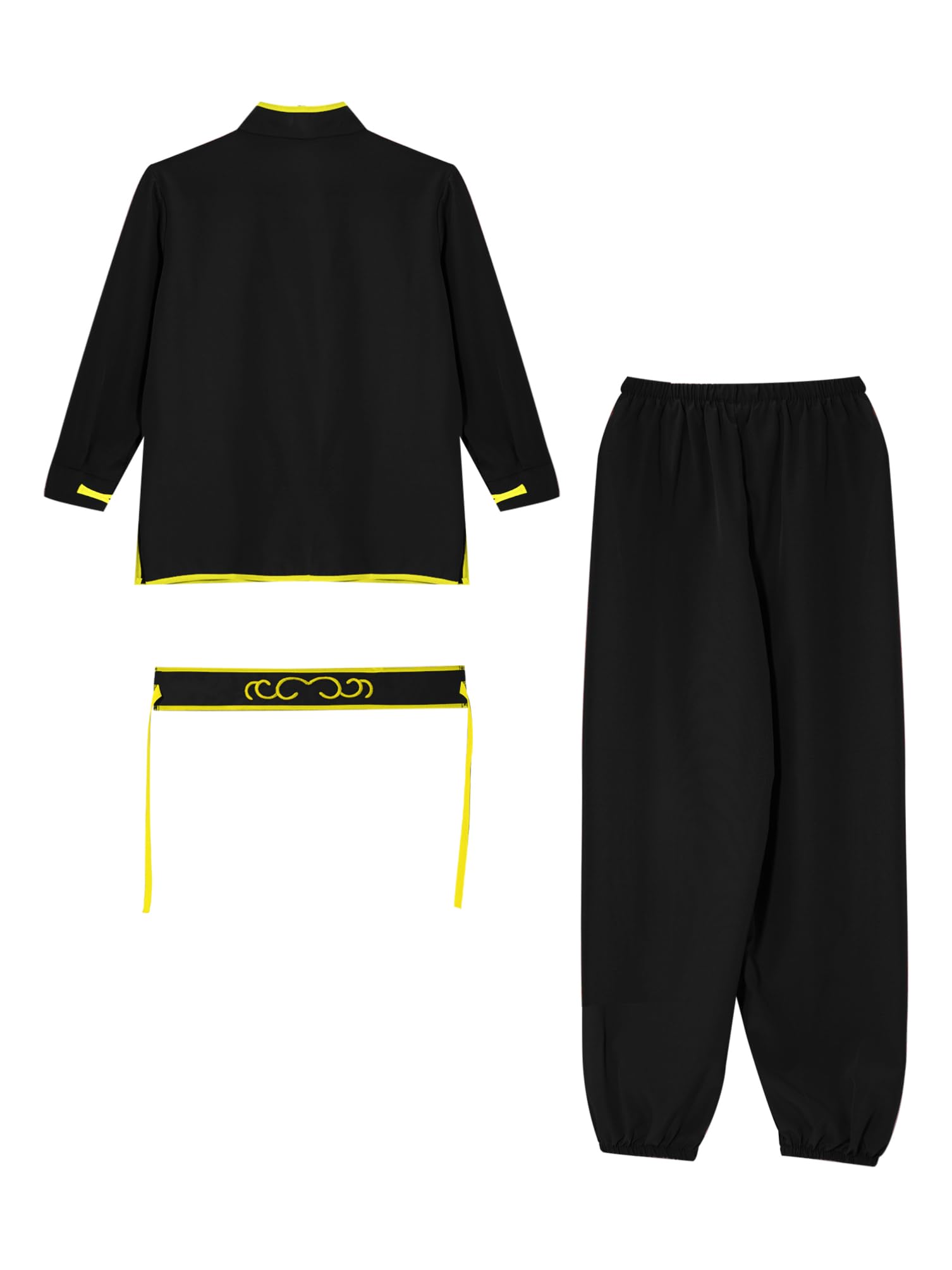 dPois Tai Chi Abbigliamento Bambino Ragazzo Unisex Uniforme Kung Fu e Arti Marziali Esercizio Uniforme Kung Fu Abbigliamento Costume Tradizionale Cinese Wushu Qigong