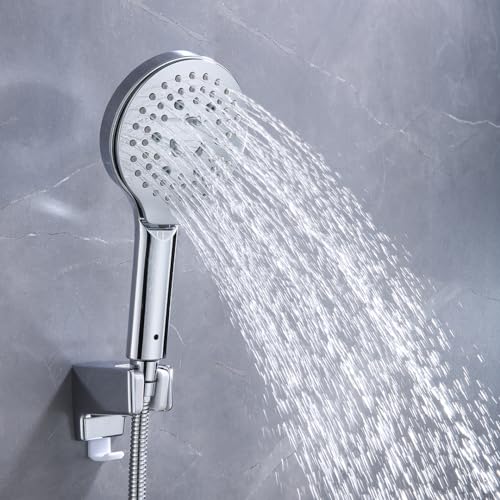 Image of Mila Cliq 4-Function Hand Shower | Rain, Mist, Massage, Mixed Spray Modes | Chrome Finish |ModernDesign | Includes Hose (1.5m), Bracket & Installation Kit (Φ120mm)