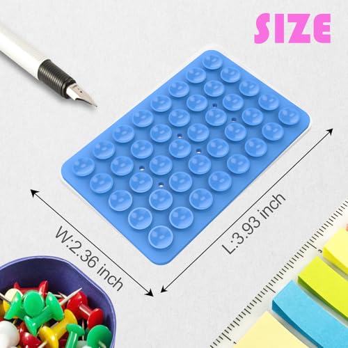 Image of Double Sided Silicone Suction Phone Holder Mount, Silicon Accessory for iPhone and Android, Hands-Free Mirror Shower Phone Holder, TikTok Videos and Selfies (Combo E)