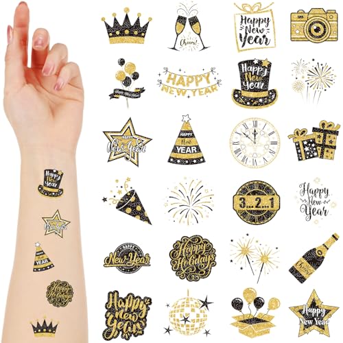 Landhoow 240 Pcs 2026 Happy New Year Tattoos Temporary Stickers...