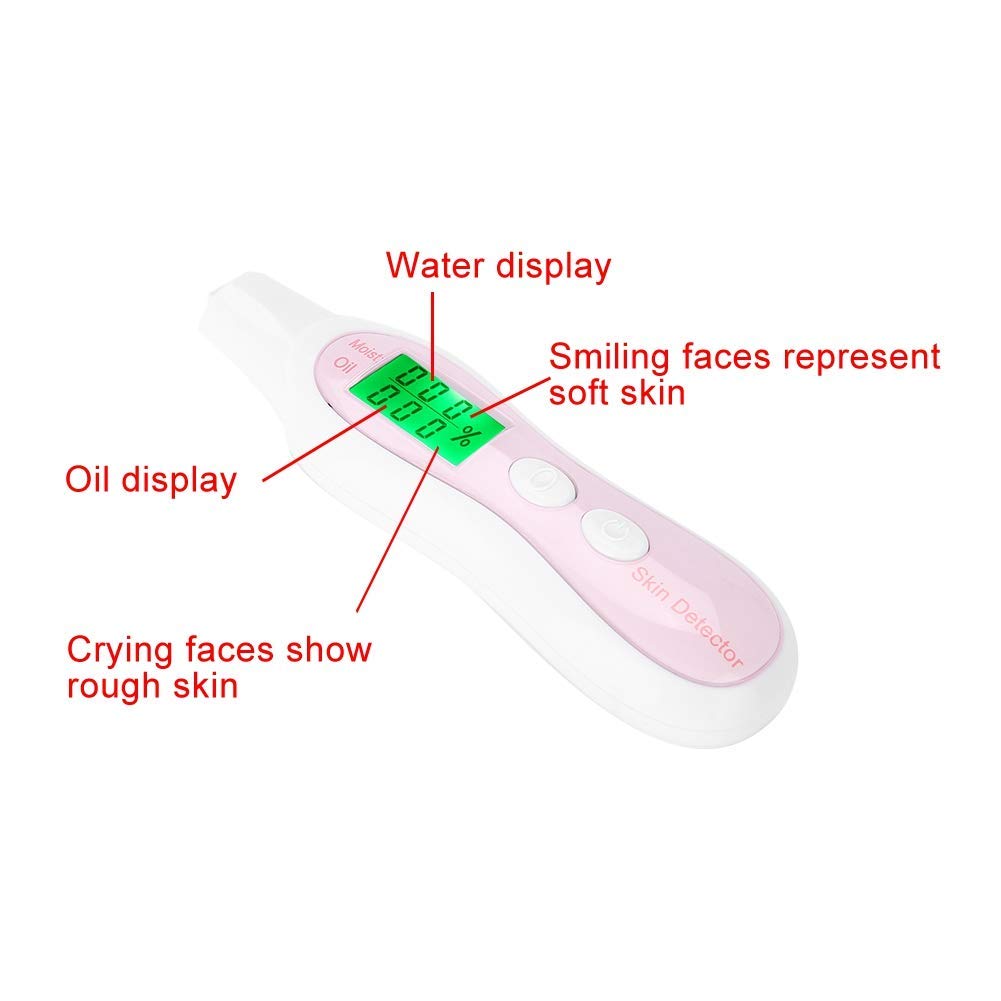 Analyseur de peau Moniteur d'humidité pour soins de la peau, testeur de peau du visage très sensible Moniteur numérique voyages à domicile Salon de beauté, Analyseur de peau avec écran LCD numérique