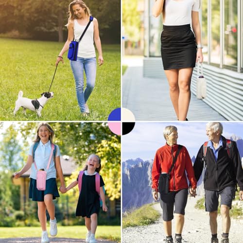 Image of Water Bottle Holder with Strap, Water Bottle Carrier Bag with Phone Pocket, Shoulder Hand Strap Insulated Neoprene 40 oz Water Bottle Sleeve for Walking Hiking Camping Gym