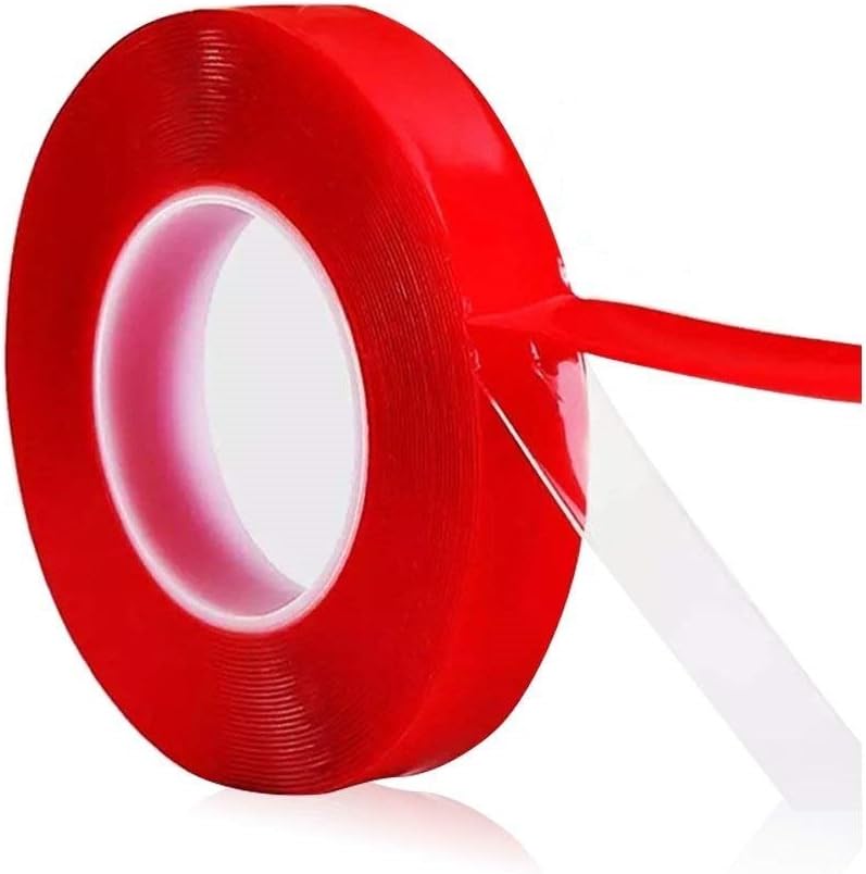 Odowalker 32.8ft(11 yards/10m) PET Acrylic Clear Double Sided Adhesive Tape Weatherproof Heavy Duty Glue Incredibly Strong Double-Sided Tape for Industry, Auto and Household (12mm×10m)