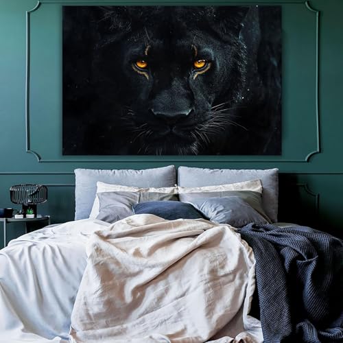 Tableaux muraux lion encadré noir au design moderne et regard intense