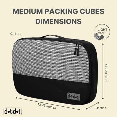 Image of Medium Packing Cubes for Travel - 5pc Packing Cubes for Suitcases - Lightweight Luggage Organizer Bags (Non-Compression)
