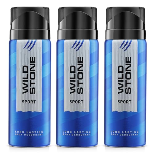 Image of Wild Stone Sport Deodorant for Men, Pack of 3 (200ml Each) | Best Gym Deodorant | Perfect for Active Lifestyle | Everyday Body Spray for Men