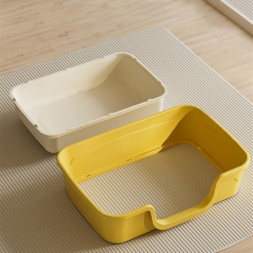 Arenero abierto para gatos, fácil de limpiar, rosa miniatura 7
