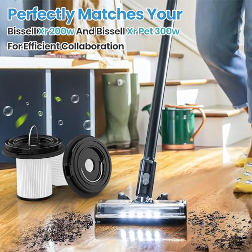 Image of 4PACK Replacement Filter Compatible with Bissell CleanView XR 200W / CleanView XR Pet 300w / Powerlifter Turbo Cordless Stick Vacuum Cleaner 3789,3789U,3789X,3797,3797V,3797W, Replace #1638010