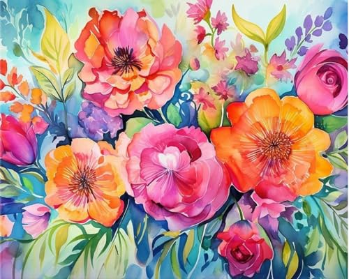 Image of TULIP N TURTLE Rosette DIY Acrylic Paint by Number Kit for Adults Kids Beginner Number Painting kit DIY Canvas Painting by Number Wall Decoration DIY Painting kit for Adults