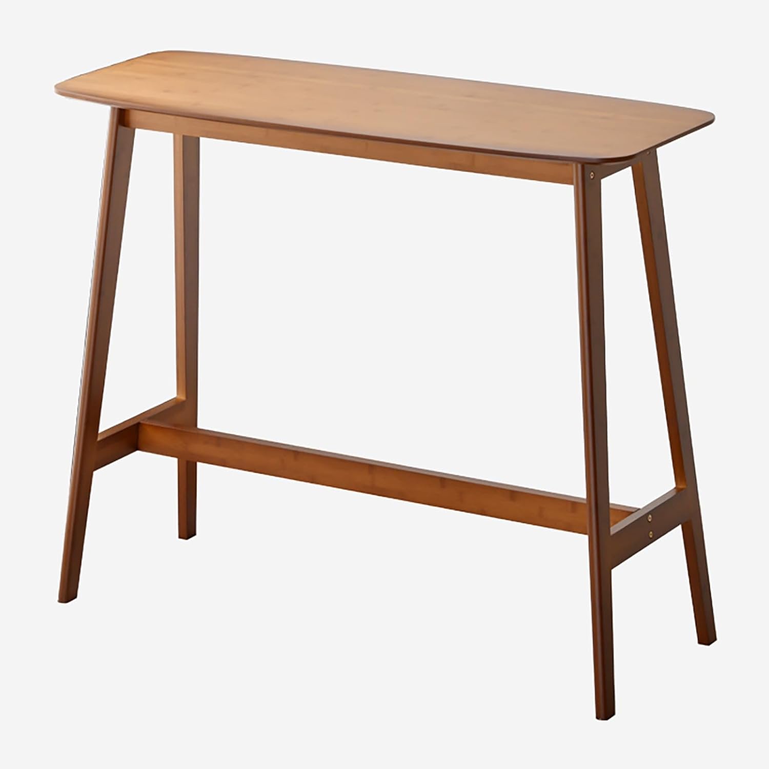 Narrow and Long Bar Table Solid Wood High-Legged Table Simple Long Table Against The Wall Counter Height Table Suitable for Small Space Suitable for Bars Milk Tea Shops Without Stools(Brown)
