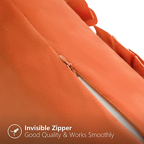 Foindtower Decorative Handmade 3D Flower Pillow Covers Sunflower Lumbar Throw Pillow Floral Velvet Accent Pillow Case With Hidden Zipper For Bed Couch Sofa Chair Home Decor 12X20 Inch Orange #TOP4