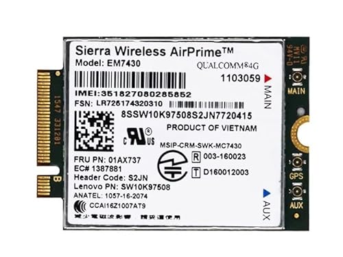 Sierra wireless EM7430 4G Module Card 01AX737 for ThinkPad X270 T470s S1 (3rd Gen) Yoga 370 X1 Carbon X1 Tablet Gen 2 X1 Yoga