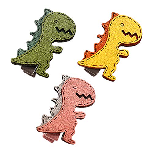 puhoon 3Pcs/Set Cute Cartoon Dinosaur Hair Clips for Girls, Headwear for Party Festival Gifts, Hair Styling Accessories