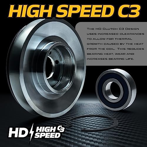 Image of HD Switch HiTorque 130ft-lbs (OEM is 105) BIGBearing Billet Pulley PTO Clutch Fits Warner 5219-209 717-05398 w /Replaceable Pulley Bearing Lawn Mower Clutch 5219209
