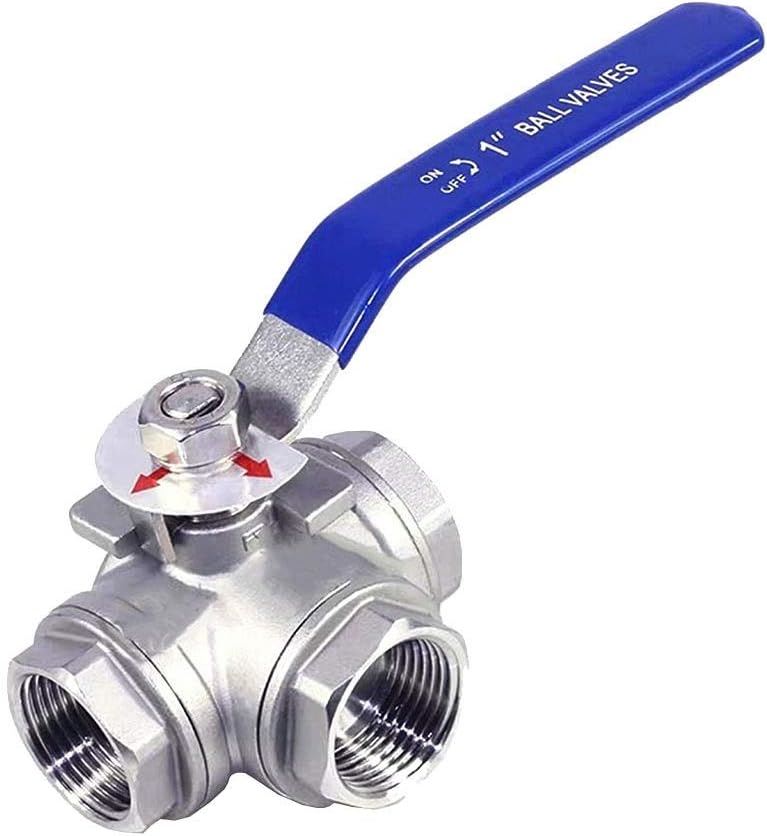 lever ball valves,ball valve,1pcs 1/4" 3/8" 1/2" 3/4" 1" Three-Way Ball Valve,L Type T Type Stainless Steel Ball Valve,DN8 DN10 DN15 DN20 DN25 BSP Female Thread Valve (Color:T Type,Size:DN ( Color : D