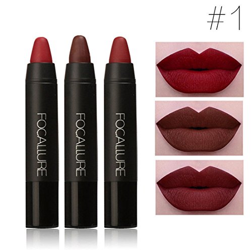 ShungHO 3PCS/Set Women Waterproof Beauty Makeup Pencil Lipstick Lip Gloss Pen Cosmetics