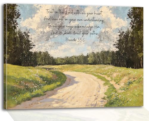 GMLXCX Vintage Christian Art Country Road Faith Decor 16x12 Inch