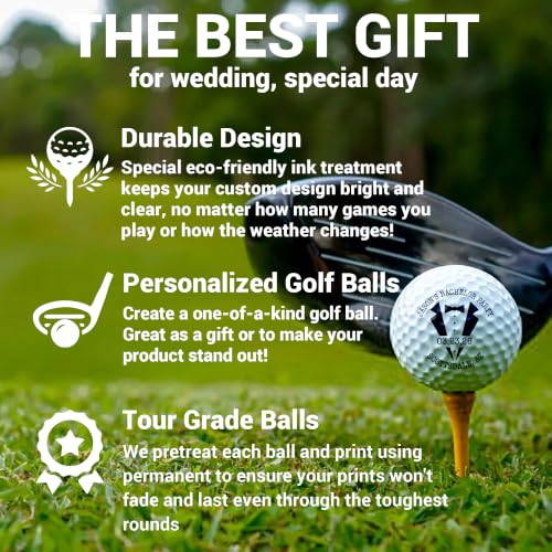 Image of Custom Wedding Golf Balls with Gift Box, Personalized Mr & Mrs Gifts | Custom Name /Date, Double-Sided Print, Fonts /Colors, 3 /6 /12pk, Groomsmen /Bride /Officiant /Groom /Bachelor, Wedding Favors